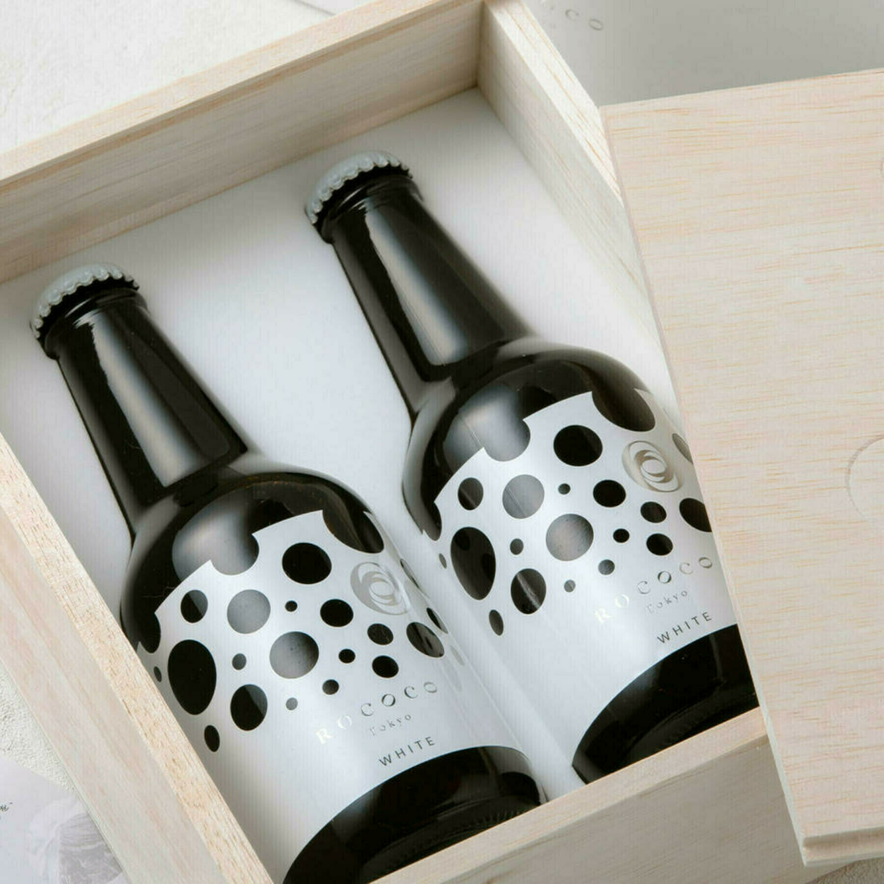 ROCOCO Tokyo WHITE Gift Box (2 Bottles) Wood Box - OMAKASEの